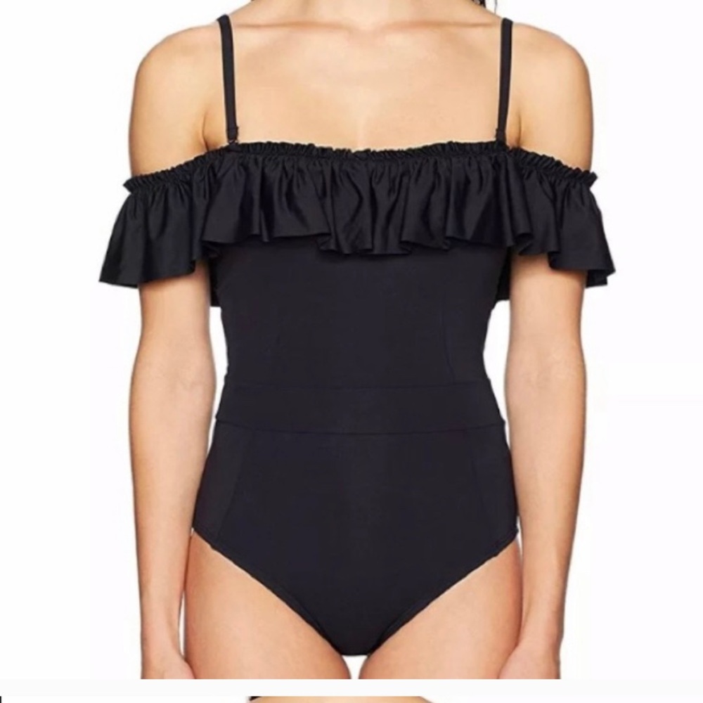 BRAND NEW! Black off-the-shoulder swimsuit
